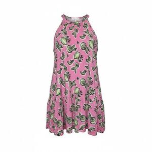 Cable and Gauge Pink Lemon Lime Halter Tank Top Size L